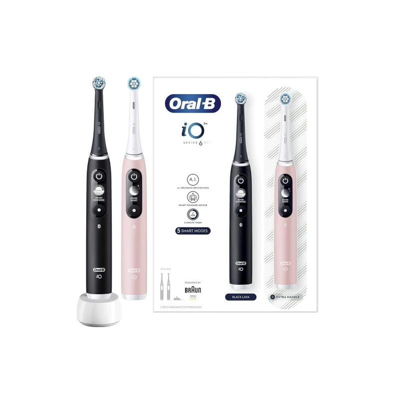 Oral-B iO Series 6 DUO Black Pink 2 Szczoteczki magnetyczne zestaw