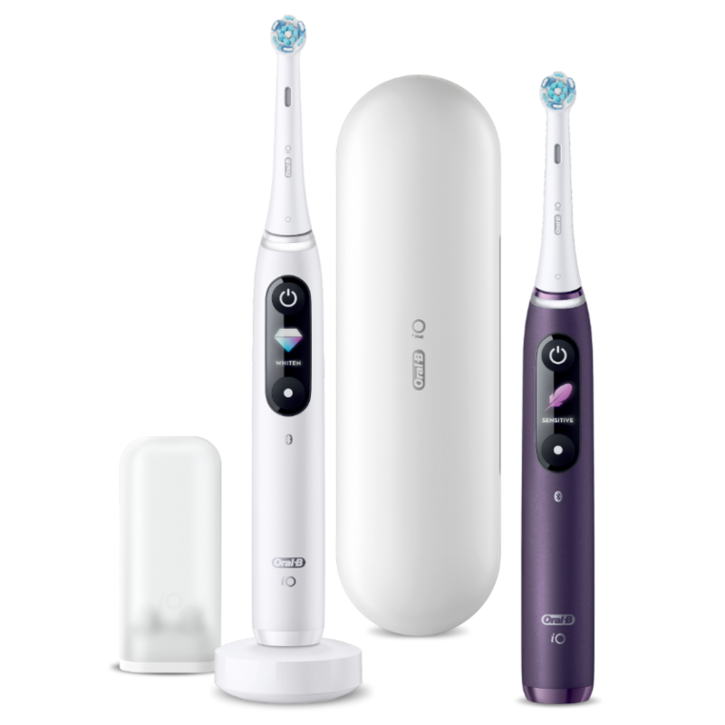 Oral-B IO Series 8 Duo IO8 Biało Fioletowy Zestaw Szczoteczek Elektrycznych