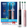 Oral-B Pro 3 3900 DUO 2 szczoteczki +3 końcówki DWUPAK NA PREZENT róż/czerń