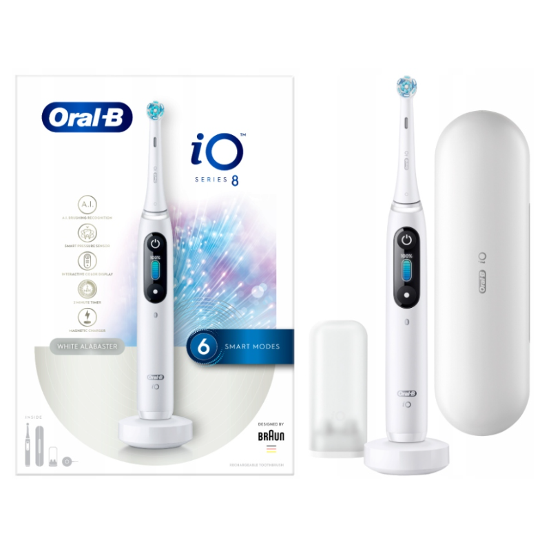 Oral-B iO Series 8 White iO8 Szczoteczka magnetyczna biała + ETUI PODRÓŻNE