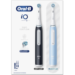 Oral-B iO 3 Duo Matt Black + Ice Blue iO3 Szczoteczki magnetyczne + ETUI