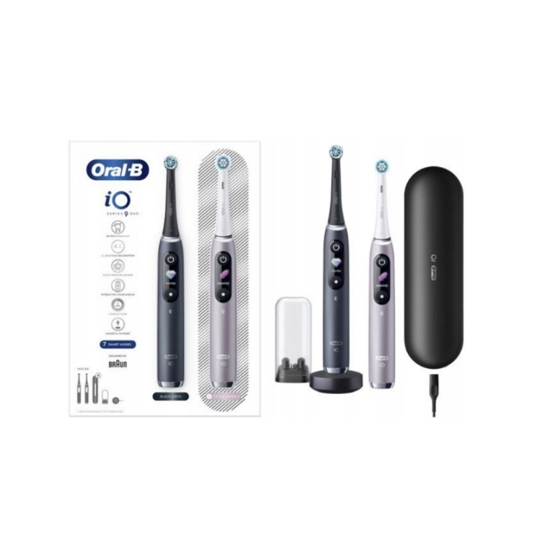 Oral-B iO Series 9 Duo Black Onyx Rose Quartz iO9 2 Szczoteczki magnetyczne