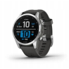 Zegarek Garmin Fenix 7S srebrny z grafitowym paskiem