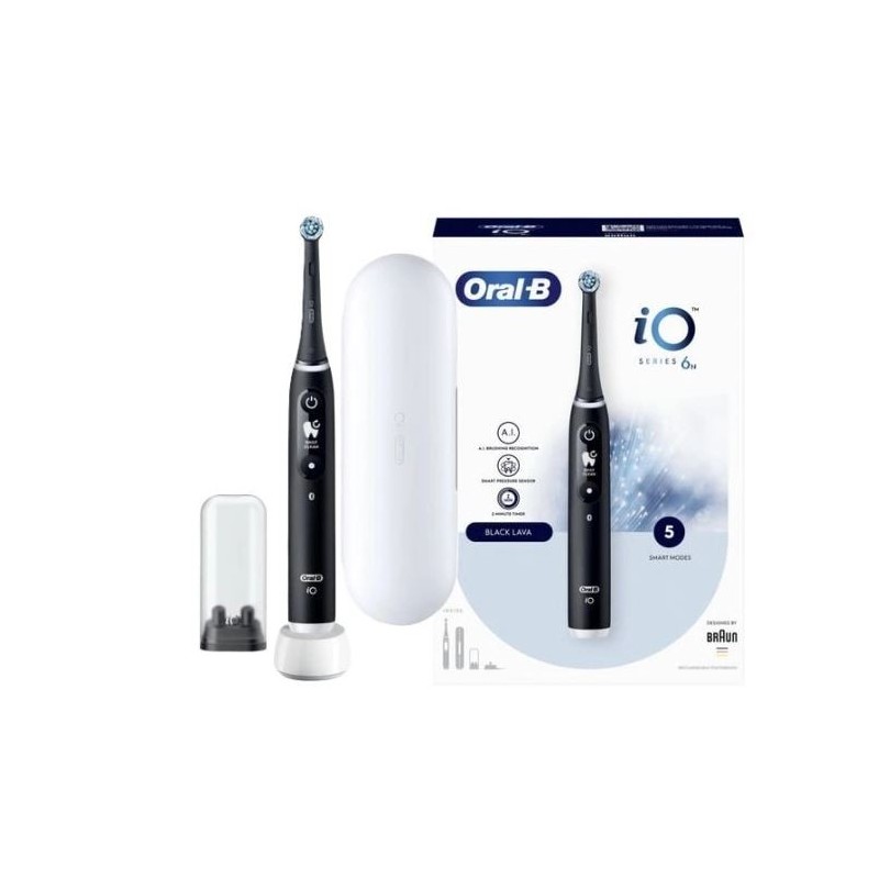 Oral-B iO Series 6N Black Lava iO6N Szczoteczka magnetyczna do zębów + etui